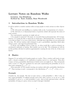 Lecture Notes on Random Walks