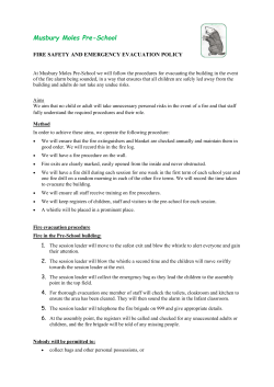 Fire procedure and emergency evacuation