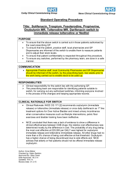 Standard Operating Procedure Title: Solifenacin, Trospium