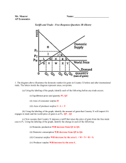 Mr. Maurer Name: AP Economics Tariffs and Trade