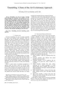 Timetabling: A State-of-the-Art Evolutionary Approach