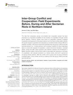 Inter-Group Conflict and Cooperation: Field Experiments