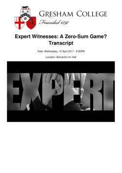 Expert Witnesses: A Zero
