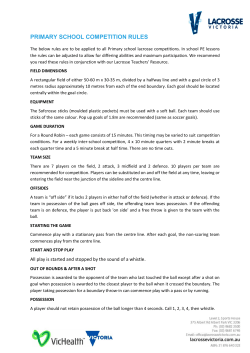 Primary School Lacrosse Rules
