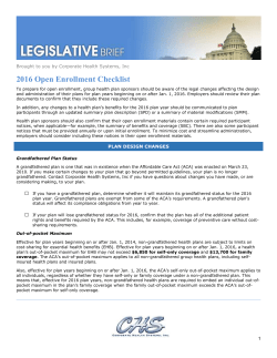 2016 Open Enrollment Checklist