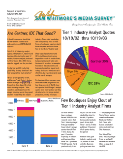 Few Boutiques Enjoy Clout of Tier 1 Industry Analyst Firms Tier 1