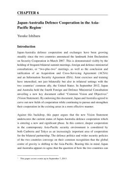 Japan-Australia Defence Cooperation in the Asia