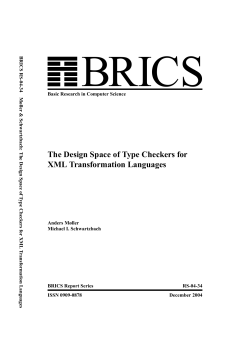 The Design Space of Type Checkers for XML Transformation
