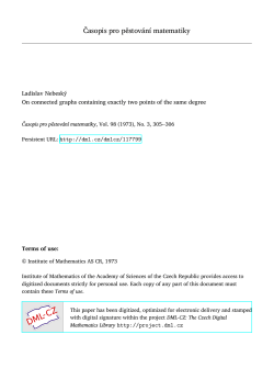 Časopis pro pěstov&aacute;n&iacute; matematiky - DML-CZ