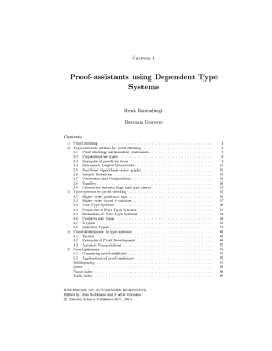 Chapter 1 Proof-assistants using Dependent Type Systems Henk