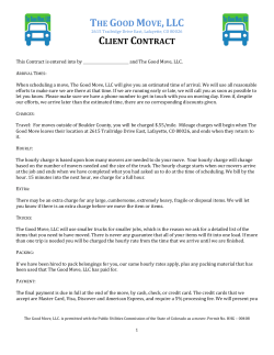 THE GOOD MOVE,LLC CLIENT CONTRACT