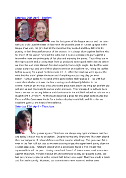 Saturday 26th April &ndash; Bedfont It was the last game of the league