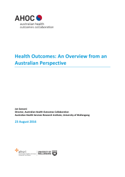 Health Outcomes - Australian Health Services Research Institute