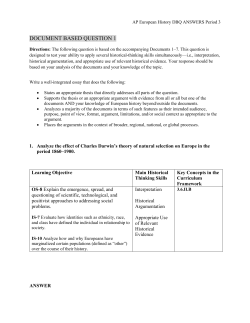 Document-Based Questions: Time Period 3 (ANSWER KEY)