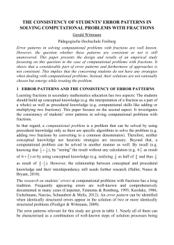 the consistency of students` error patterns in solving computational