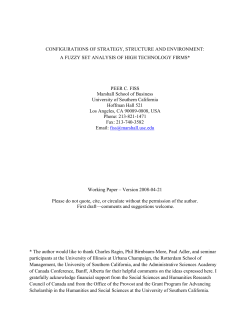 Configurations of Strategy, Structure and Environment:A Fuzzy Set