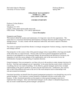 Strategic Management - McCombs School of Business