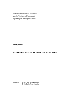 Identifying player profiles in video games