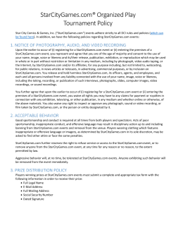 StarCityGames.com&reg; Organized Play Tournament Policy