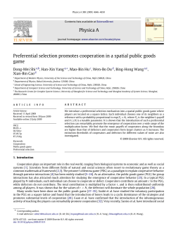 Physica A Preferential selection promotes cooperation in a spatial