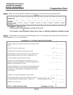 Food Stamp Computation Sheet