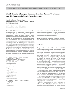 A review of stable liquid formulations of glucagon.