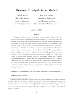 Dynamic Principal–Agent Models