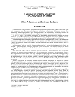 a model for optimal utilization of a firm`s line of credit