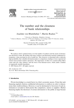 The number and the closeness of bank relationships