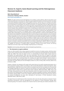 Game-Based Learning and the Heterogeneous Classroom Audience