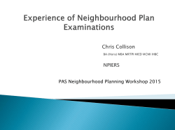 PAS NP Examination Top Tips for Local Authorities` Chris Collison