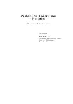Probability Theory and Statistics