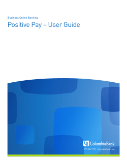 Positive Pay – User Guide