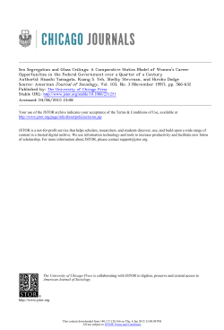 Sex Segregation and Glass Ceilings: A Comparative Statics Model