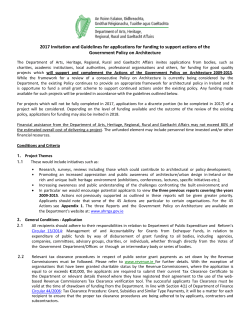 2017 Invitation and Guidelines for applications for funding to support