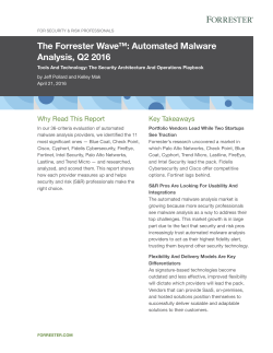 The Forrester Wave&trade;: Automated Malware Analysis, Q2 2016
