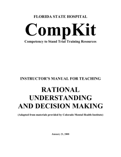 Manual For Teaching Rational Understanding