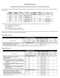 Sample D-KEFS Data Entry Sheet