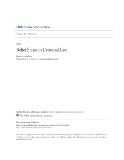 Belief States in Criminal Law - University of Oklahoma College of