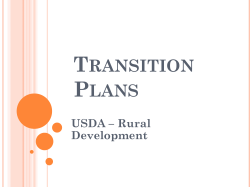 Transition Plans USDA RD