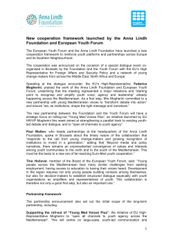 New cooperation framework launched by the Anna Lindh Foundation