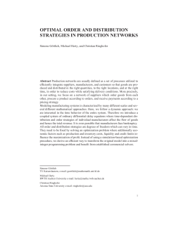 optimal order and distribution strategies in production networks