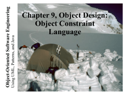 Chapter 9: Object Constraint Language