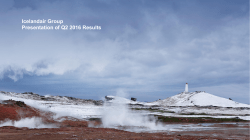 Icelandair Group Presentation of Q2 2016 Results