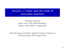 Green`s J-order and the rank of max