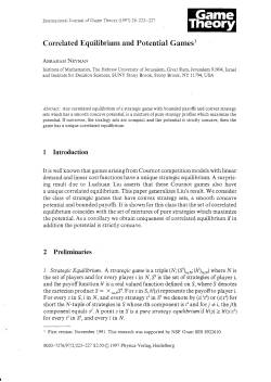Correlated Equilibrium and Potential Games1