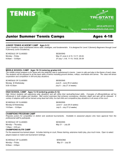 Tennis Summer 2016 Registration Form - Tri