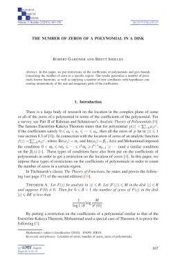 The number of zeros of a polynomial in a disk - Ele-Math