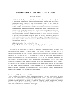 Inference for Games with Many Players