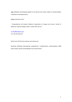 DMR APAP Metabolic Phenotyping COEN FINAL